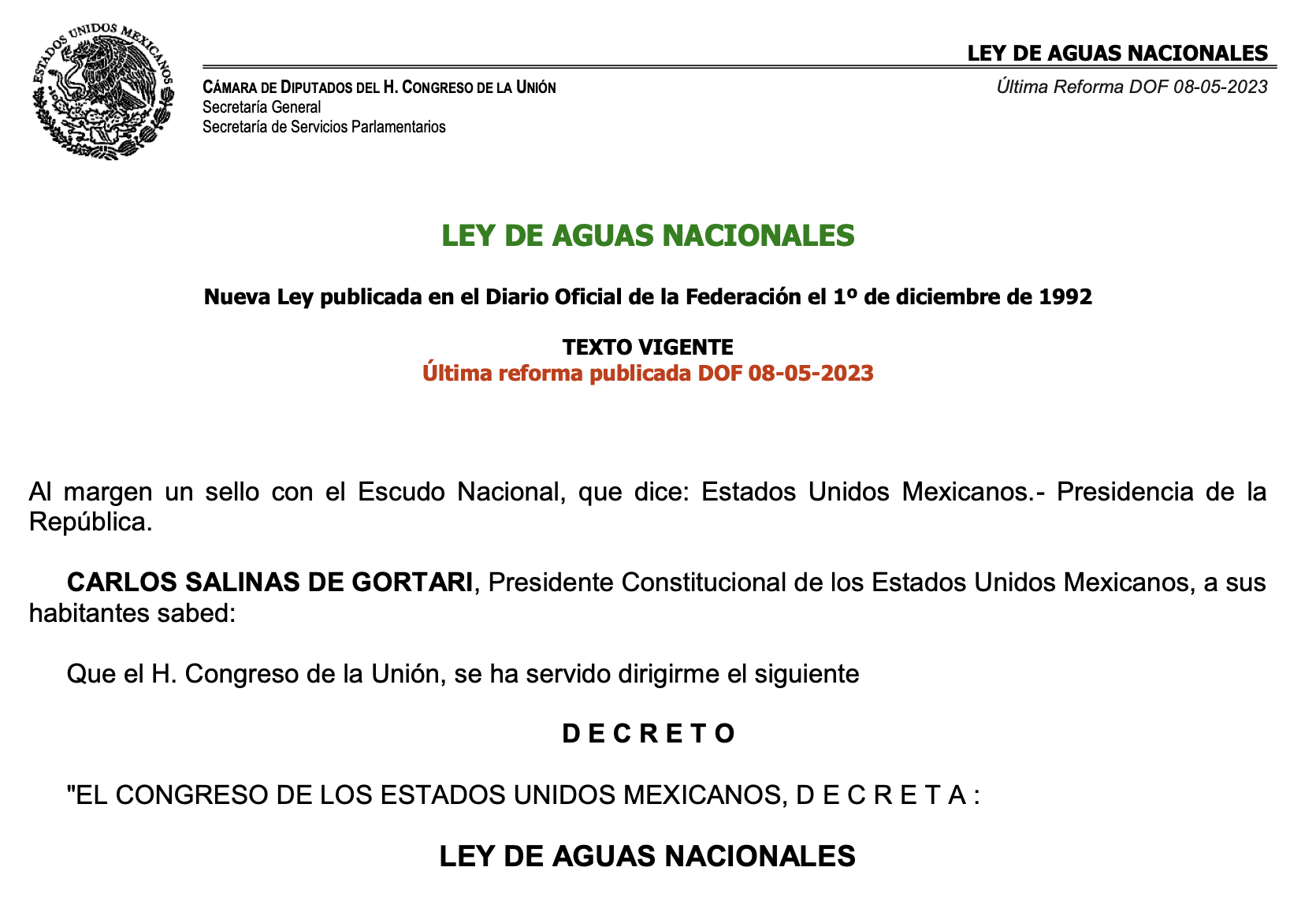 Featured Image for “Nueva Ley General de Aguas y Reformas a Ley de Aguas Nacionales – México”